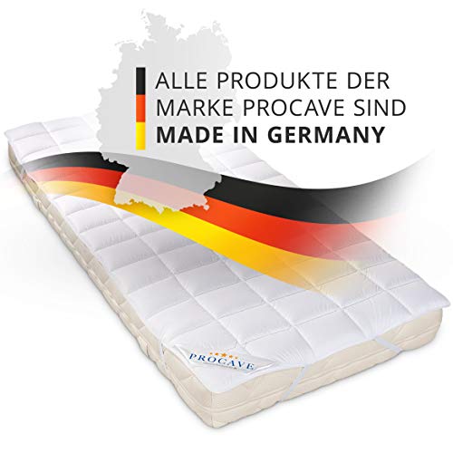 PROCAVE Micro Confort Protector colchón en Varios tamaños, Made in Germany, Funda colchón de Microfibra y poliéster, Soft Touch, Válido para Camas de Agua y Box Spring, 90x200 cm