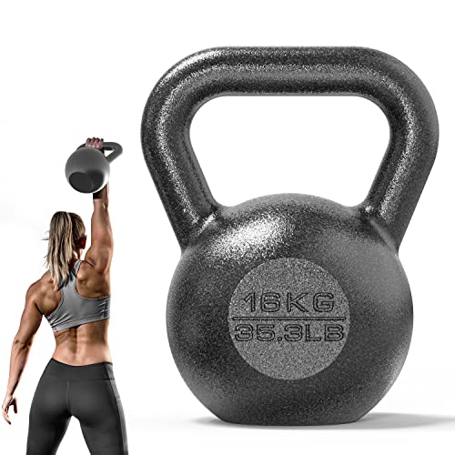 PROIRON Pesa Rusa de Hierro Fundido, Kettlebell 16kg para fisicoculturismo y Entrenamiento con Pesas