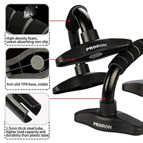 PROIRON Push Up Bar Soporte para Flexiones Agarraderas Flexiones Diseño de inclinación