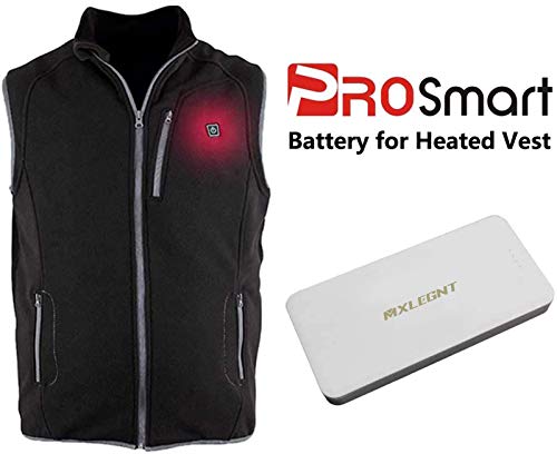 PROSmart Batería para Chaleco Calentado, USB 3,7V 2A 10000mah Banco de Energía Recargable para Térmicos Calentar Chalecos y Chalecos calentables (Sin Cargador ni Cable)