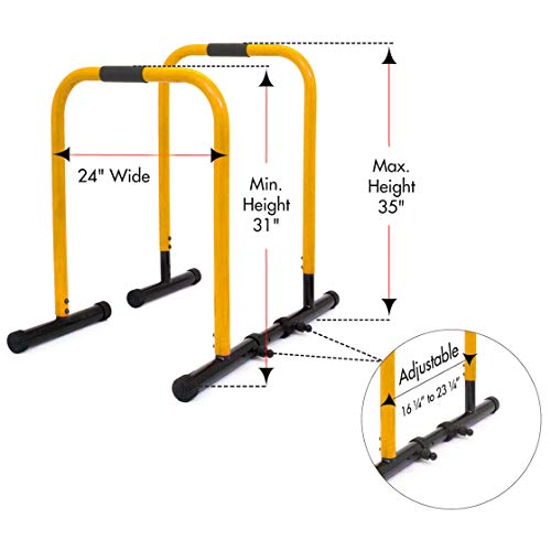 Prosource Multifunctional Estación Dip Stand, Unisex-Adult, Yellow, One Size