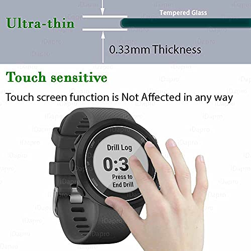 Protector de pantalla para Garmin fenix 6/6 Pro Multisport GPS Watch + tapones de silicona antipolvo, vidrio templado iDaPro sin burbujas