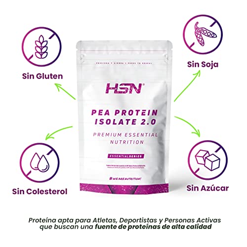 Proteína de Guisante Aislada de HSN | Sin Sabor 2 Kg = 67 Tomas por Envase | 100% Vegana | Pea Protein Isolate | No-GMO, Sin Gluten, Sin Soja ni Azúcares añadidos