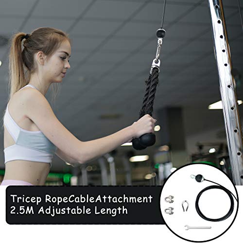 PROVO Cable de Acero para Fitness, Cuerda Gimnasio Alambre Resistente Poleas para Cables Máquina Accesorios Gym en Casa Equipo de Levantamiento de Pesas