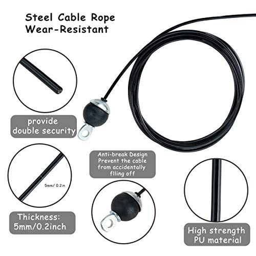 PROVO Cable de Acero para Fitness, Cuerda Gimnasio Alambre Resistente Poleas para Cables Máquina Accesorios Gym en Casa Equipo de Levantamiento de Pesas