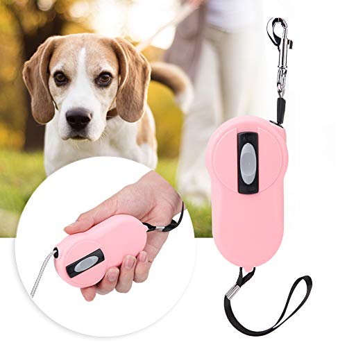 Pssopp Correa retráctil para Perros - Resistente para Mascotas Correa para enredos Freed Dog Walking Leash Cinta Reflectante de Nailon Fuerte con Mango Antideslizante Perros pequeños(Rosa)