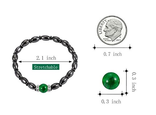 Pulsera magnética para adelgazar, Pulseras magnéticas, Pulsera magnética de piedra negra y verde, regalo de pulsera de salud para mujeres y hombres