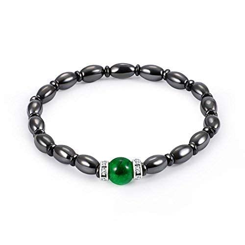 Pulsera magnética para adelgazar, Pulseras magnéticas, Pulsera magnética de piedra negra y verde, regalo de pulsera de salud para mujeres y hombres