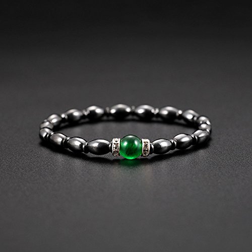 Pulsera magnética para adelgazar, Pulseras magnéticas, Pulsera magnética de piedra negra y verde, regalo de pulsera de salud para mujeres y hombres