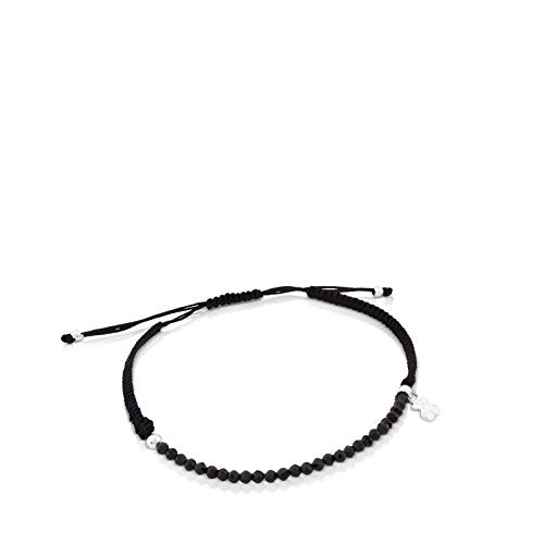 Pulsera TOUS Color de espinelas y plata de primera ley con cordón negro