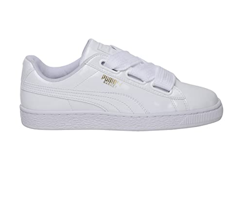 PUMA Basket Heart Patent Wn's, Zapatillas de Deporte, para Mujer, Blanco (Puma White-Puma White), 39 EU