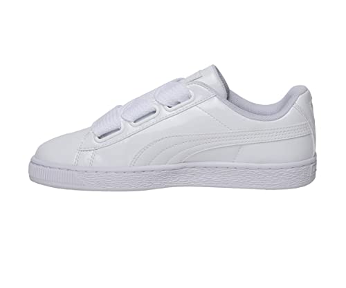 PUMA Basket Heart Patent Wn's, Zapatillas de Deporte, para Mujer, Blanco (Puma White-Puma White), 39 EU