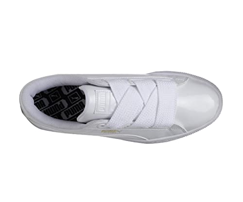 PUMA Basket Heart Patent Wn's, Zapatillas de Deporte, para Mujer, Blanco (Puma White-Puma White), 39 EU