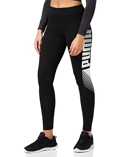 PUMA ESS Graphic Leggings Mallas Deporte, Mujer, Black, L