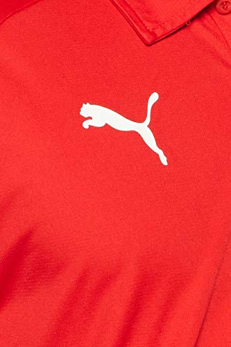 PUMA Liga Sideline Polo T-Shirt, Hombre, L, Rojo (Red/White)