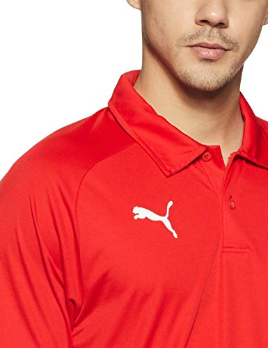 PUMA Liga Sideline Polo T-Shirt, Hombre, L, Rojo (Red/White)