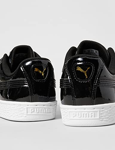 PUMA Mujer Negro Basket Heart DE Zapatillas-UK 5