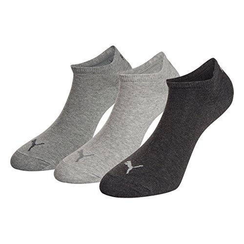 Puma PUMA UNISEX SNEAKER PLAIN 3P, Calcetines Unisex adulto, pack de 3, Gris (Anthraci/l Mel Grey/m Mel Grey), 39/42 (Talla del fabricante: 039)