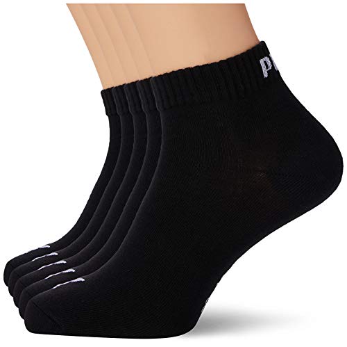 PUMA Quarter Plain-Calcetines (5 Unidades), Negro, 35-38 (Pack de 5) Unisex Adulto