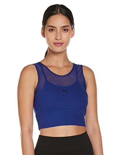 PUMA Studio Layered Crop Top Camiseta De Tirantes, Mujer, Elektro Blue, XL