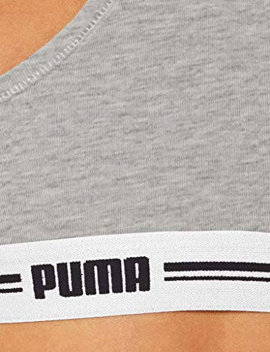 PUMA Women Racer Back Top 1P Hang Sujetador Deportivo, Grey Melange, M para Mujer