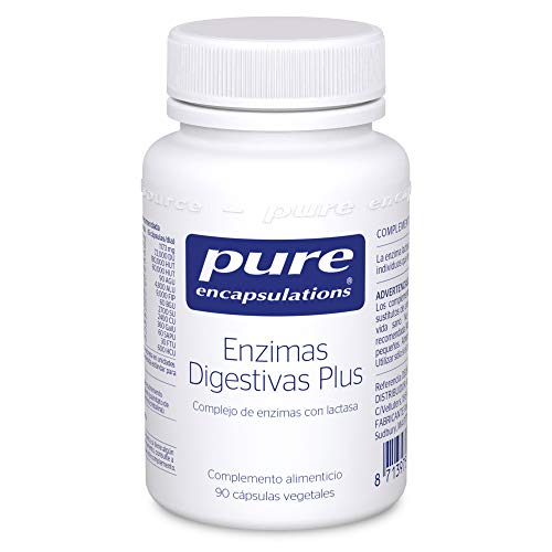 Pure Encapsulations - Enzimas Digestivas Plus - Complejo de Enzimas con Lactasa - Soporte en la Digestión de Proteínas, Grasas, Fibras Vegetales y Lácteos - 90 Cápsulas Vegetarianas