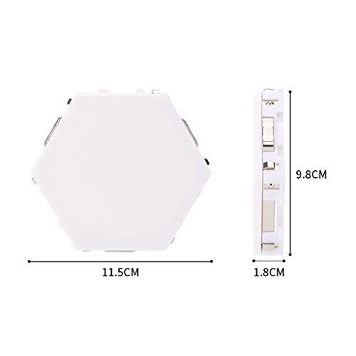 QFFL Paneles de luz Inteligentes Empalme de Luces LED Carga USB Hexagonal Lámparas de Pared Modulares Sensibles Al Tacto para Lámpara de Atracción de Decoración del Hogar Lámpara de Pared