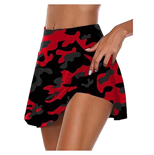 Qiribati Mujer De Camuflaje Activo Falda De Tenis Atlético Skorts Una Línea De Falda Plisada con Pantalones