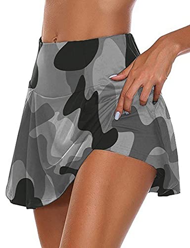 Qiribati Mujer De Camuflaje Activo Falda De Tenis Atlético Skorts Una Línea De Falda Plisada con Pantalones