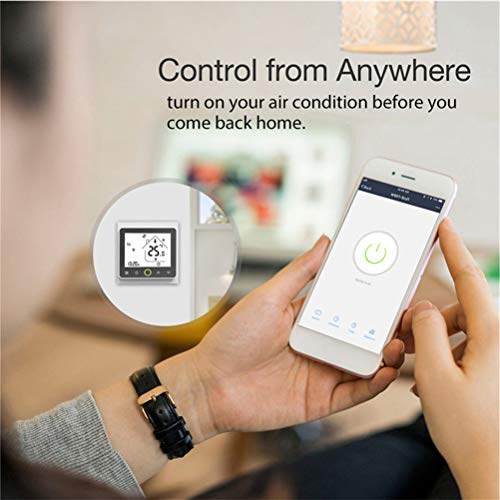 Qiumi Termostato WiFi inteligente controlador de temperatura para calefacción por suelo radiante eléctrico funciona con Amazon Alexa, Google Home IFTTT 16A 95~240V AC