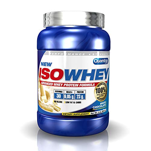 Quamtrax Proteina Iso whey sabor chocolate blanco -907 gr 30 servicios