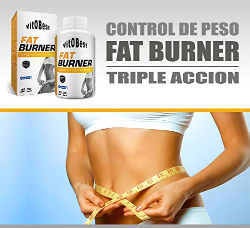 Quemagrasas FAT BURNER 90 Caps. - Producto de Calidad Optima y Quemagrasas Potente para Adelgazar - Vitobest