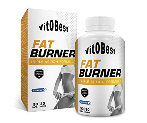 Quemagrasas FAT BURNER 90 Caps. - Producto de Calidad Optima y Quemagrasas Potente para Adelgazar - Vitobest