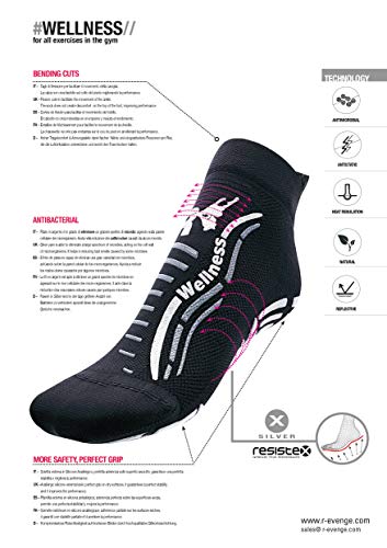 R-Evenge La venganza Sockfor Técnica Yoga, Pilates, entrenamiento funcional, para el gimnasio, 100% Made in Italy para Unisex-adulto 7 de mayo Fluo fucsia / azul