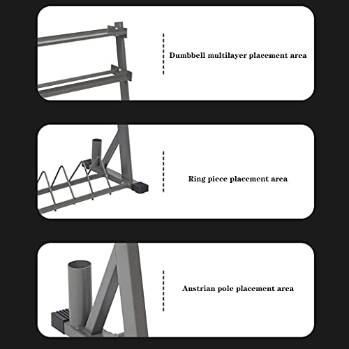 Racks Estante de metal para mancuernas de varias capas Kettlebell Barbell Estante de almacenamiento de hojas Área de colocación de postes austriacos Equipo de almacenamiento de gimnasio Racks de mancu