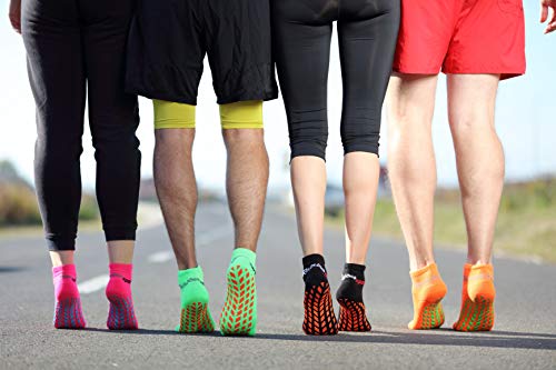 Rainbow Socks - Hombre Mujer Calcetines Antideslizantes de Deporte - 2 Pares - Negro Azul - Talla 39-41