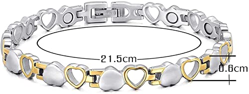 Rainso Pulsera para mujer, pulsera magnética de titanio puro, pulsera magnética elegante para mujer, alivio del dolor de artritis, en caja de regalo negra