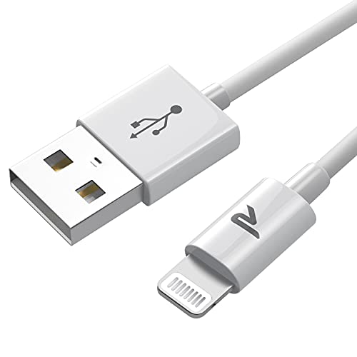 RAMPOW Cargador iPhone Cable iPhone - [Apple MFi Certificado] con C89 Cable Lighting para iPhone 13/13 Pro/13 mini/13 Pro Max/12/11/11 Pro/X/XS/XR/8/8 Plus/7/6s/6s Plus/6 Plus/SE/iPad/iPod-1M, Blanco