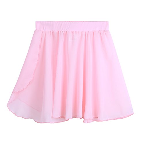 ranrann Falda de Danza Ballet para Niña Falda Gasa de Patinaje Artístico Cintura Elástica Traje de Bailarina Falda Corta Baile Gimnasia Dancewear Rosa 5-6 años