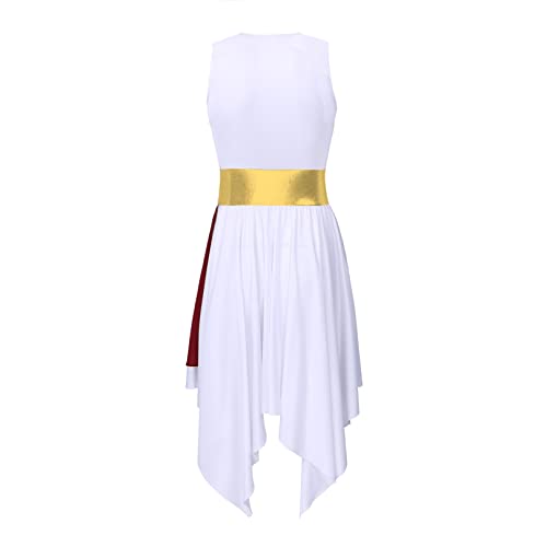 ranrann Vestido de Danza Ballet para Mujer Irregular Vestido Largo de Baile Lírica Contemporánea Traje Baile de Salón Latino Tango Dancewear Borgoña L