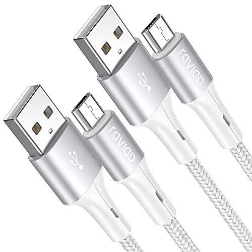 RAVIAD Cable Micro USB [2Pack 2M] 5V/3A Carga Rápida Cable Android Duradero Nylon Cable Cargador Movil Compatible con Samsung Galaxy S7 S6 Edge S5 J7 J5 J3 A10 A6, Huawei, HTC, LG, Redmi, Kindle