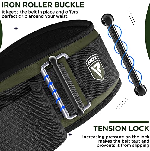 RDX 6” Gimnasio Cinturón Musculacion Levantamiento de Pesas, Soporte Lumbar Acolchado, Entrenamiento Peso Belt para Halterofilia Powerlifting Fitness Gym Casa Ejercicio, Hombre Mujeres