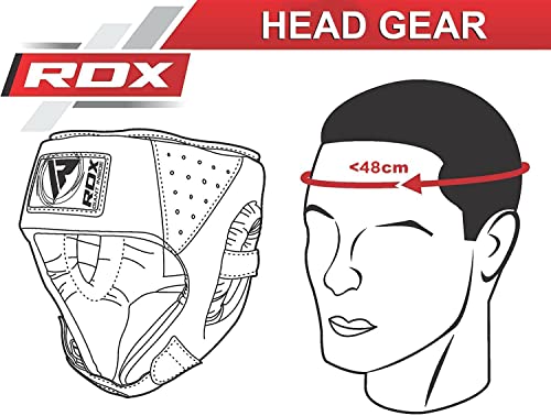 RDX Cascos Boxeo Cuero Niño MMA Kickboxing Sparring Casco Protector Entrenamiento Luch