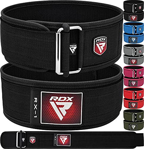 RDX Gimnasio Cinturón 4” Soporte Lumbar autobloqueante para la Espalda Cinturón Musculacion Peso Entrenamiento Cinturones Pesas Levantamiento Halterofilia Powerlifting Equipo de Gimnasio en casa