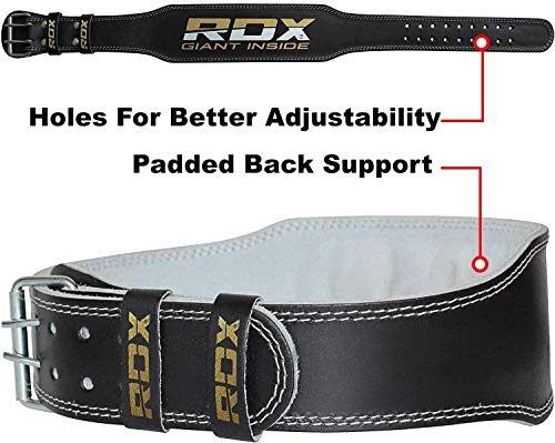 RDX Gimnasio Cinturón Cuero 4" Musculacion Peso Cinturones Pesas Entrenamiento Levantamiento