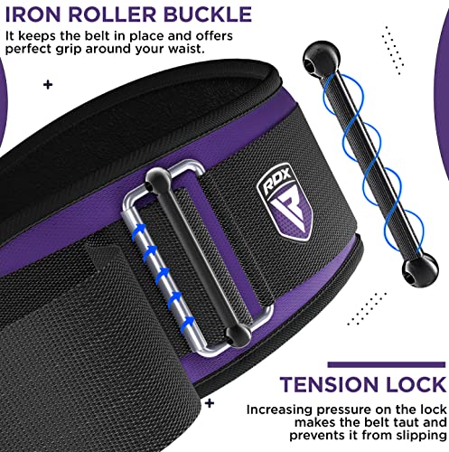 RDX Gimnasio Cinturón Musculacion Levantamiento de Pesas, 6” Curva Soporte Lumbar Acolchado, Entrenamiento Peso Muerto Auto Bloqueo Belt, Powerlifting Halterofilia Fitness Gym Ejercicio, Hombre Mujere