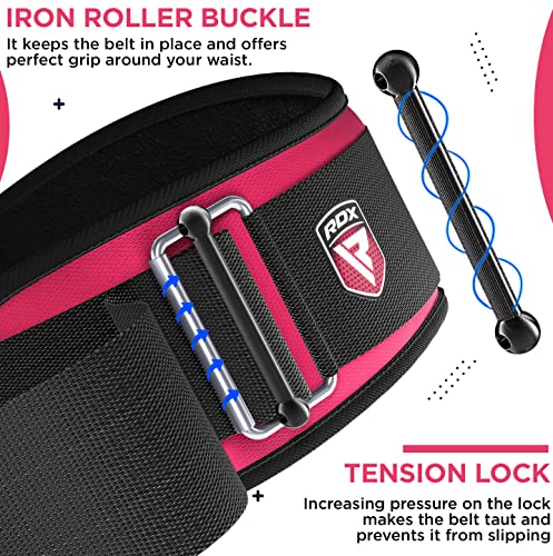 RDX Gimnasio Cinturón Musculacion Levantamiento de Pesas, 6” Curva Soporte Lumbar Acolchado, Entrenamiento Peso Muerto Auto Bloqueo Belt, Powerlifting Halterofilia Fitness Gym Ejercicio, Hombre Mujere