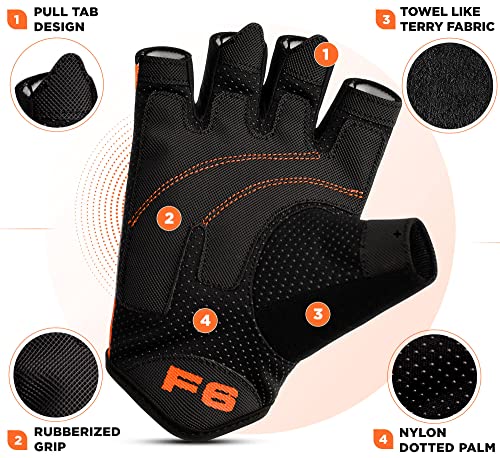 RDX Guantes Gimnasio Levantamiento de Pesas, Antideslizante Acolchado Agarre Protección, Respirable Fitness Gym Gloves para Powerlifting Musculación Culturismo Workout Entrenamiento, Hombre Mujere