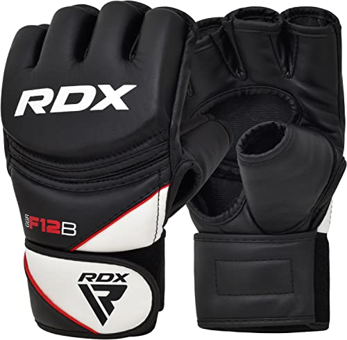 RDX Guantes MMA Artes Marciales Entrenamiento, Maya Hide Cuero Grappling Guantillas, Professional Abierto Palma Gloves, Sparring Kickboxing Muay Thai Saco de Boxeo Lucha Libre Combate, Hombre Mujere