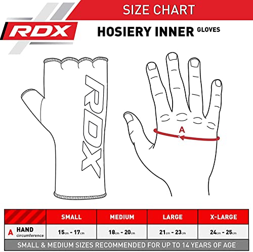 RDX Vendas Boxeo Guantes Interiores, Elástico Cinta Mano Muñeca Soporte, Vendaje Envolturas Protector Wraps, Muay Thai MMA Kick Boxing Artes Marciales Entrenamiento Puñetazos Gimnasio, Hombre Mujere